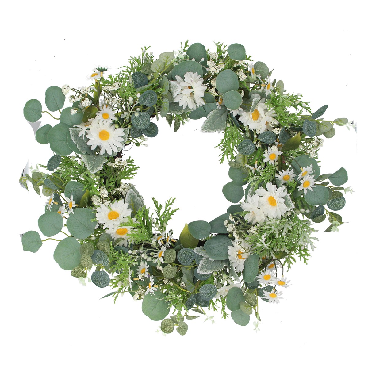Gisela Graham Gisela Graham White Faux Flower Wreath Spring Decoration Wedding Easter Display 