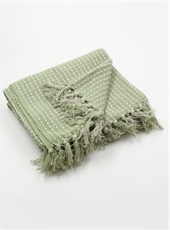 Gisela Graham Stab Stitch Cotton Throw/Blanket 