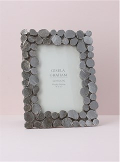 Gisela Graham White Wash Beaded Resin Picture Frame 4x6