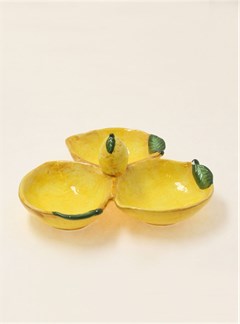 Gisela Graham Gisela Graham Mediterranean Citrus Inspired Serving Trio Nibble Dish Lemon Theme 