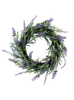 Gisela Graham Fabric & Twig Purple Hydrangea & Foliage Wreath/Table Centre 40cm 