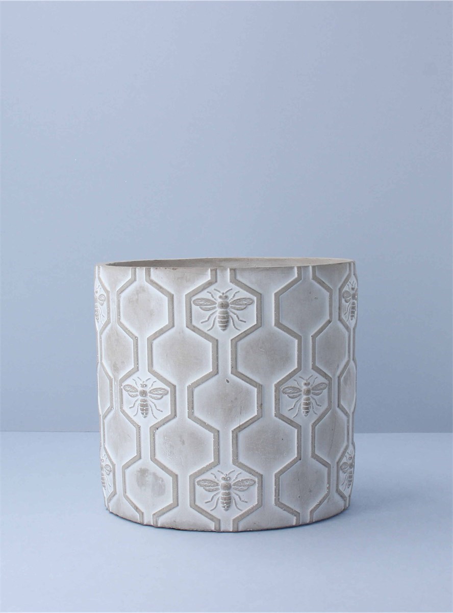 Light Blue Wave Design Ceramic Plant Pot Cover Planter Gisela Graham 4 sizes 