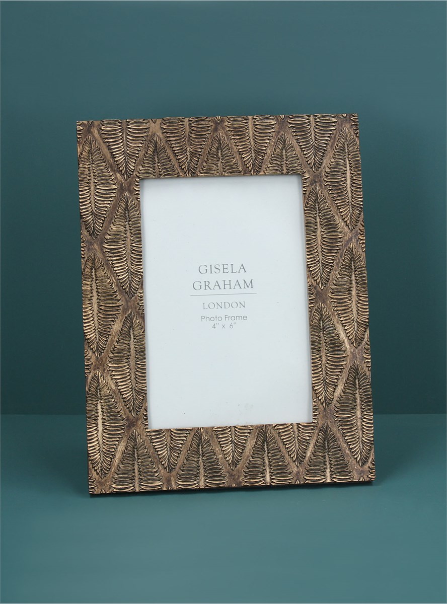 Gisela Graham White Wash Beaded Resin Picture Frame 4x6